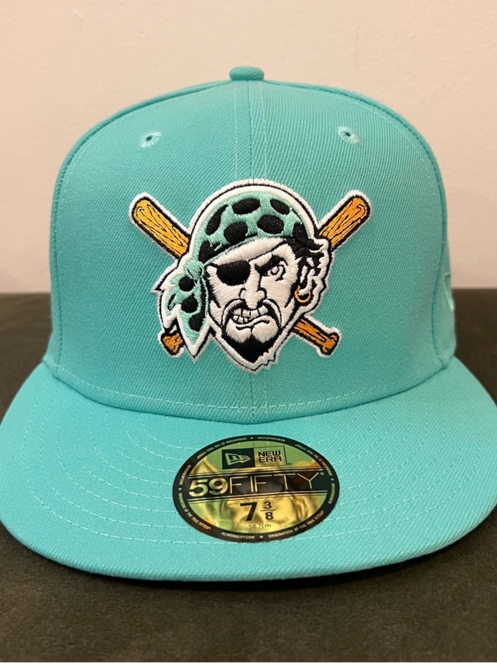 New Era 59FIFTY Pittsburgh Pirates All-Star Patch Teal & Orange Cap - Size 7 3/8
